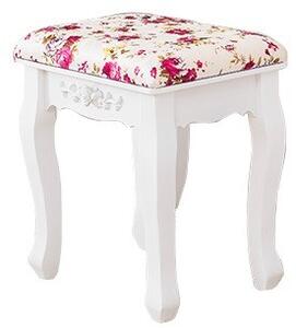 Kozmetický stolík bielej farby s veľkým zrkadlom