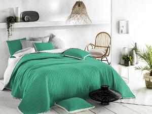 Obojstranný zelený prehoz na posteľ 220 x 240 cm Zelená