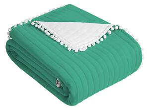 Obojstranný zelený prehoz na posteľ 220 x 240 cm Zelená