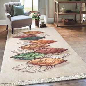 Moderný koberec s motívom listov krémová Šírka: 160 cm | Dĺžka: 220 cm