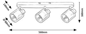 Rabalux 73065 - Bodové svietidlo MIRRAL 3xE14/15W/230V