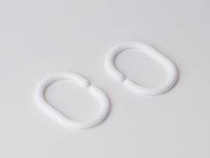 Krúžky na sprchový záves - biele 12 ks