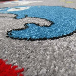 Sivý detský koberec s veselými obrázkami Sivá Šírka: 120 cm | Dĺžka: 170 cm
