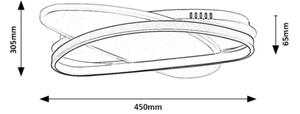 Rabalux 71469 - LED stmievateľné stropné svietidlo BRANTIEL 57W/230V 3000-6000K 45x30,5 cm + diaľkové ovládanie