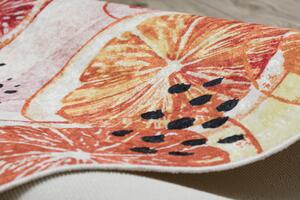 Protišmykový prateľný koberec ANDRE 1270 Do kuchyne - citrusy, ružový