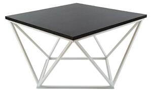 Konferenčný stolík CURVED 60x60 cm biela/čierna