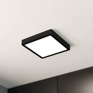 LED stropné svietidlo Fueva 5 IP44 3000K čierne 21x21cm