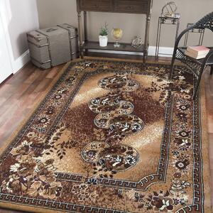 Hnedý koberec do obývačky vo vintage štýle Hnedá Šírka: 300 cm | Dĺžka: 400 cm