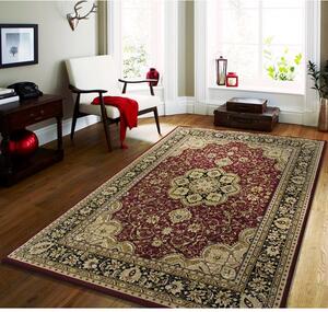 Štýlový koberec v červenej farbe s krémovými vzormi Červená Šírka: 160 cm | Dĺžka: 220 cm