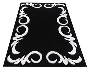 Čierny koberec s bielym ornamentom Čierna Šírka: 120 cm | Dĺžka: 170 cm