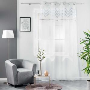 Jemná elegantná záclona so strieborným vzorom 140 x 240 cm Biela