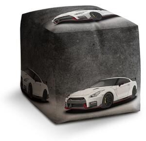 Sablio Taburet Cube Nissan GTR 35 Sivý - 40x40x40 cm