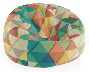 Sablio Sedací vak Cocoon Trojuholníky - 75 x 45 x 35 cm