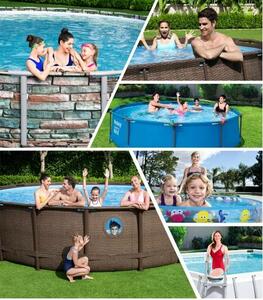 Veľký pevný bazén s filtráciou 305 cm x 76 cm Sivá