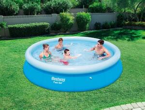 Veľký bazén s nafukovacím okrajom na záhradu bez filtrácie 366 x 76 cm Modrá