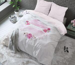 Krásne ružové bavlnené posteľné obliečky 160 x 200 cm Ružová