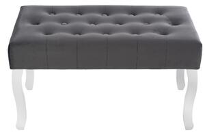 Veľká sivá lavica s prešívaným sedadlom 100 cm Sivá
