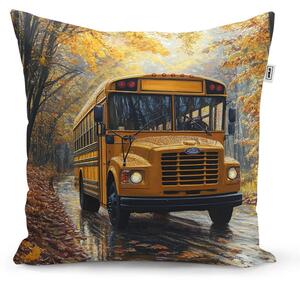 Sablio Vankúš Žltý školský autobus - 40x40 cm