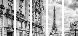 5-dielny obraz retro Paríž