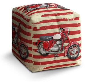 Sablio Taburet Cube Jawa panelka Pruhy - 40x40x40 cm