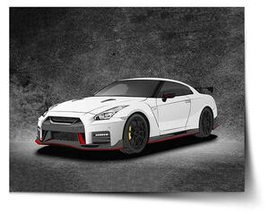 Sablio Plagát Nissan GTR 35 Sivý - 60x40 cm