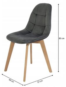 Tmavo sivá moderná stolička s luxusným čalúnením Sivá