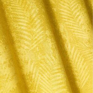 Žlté zatemňovacie závesy s tropickým motívom 140x240 cm Žltá