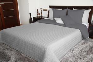 Obojstranný prešívaný prehoz na postel sivej farby Sivá