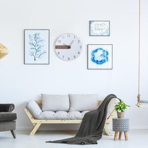 Biele dizajnové nástenné hodiny do obývačky Biela
