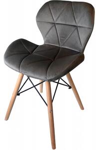 Moderná čalunená stolička tmavo sivej farby Sivá
