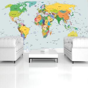Fototapeta - Mapa sveta - krajiny (152,5x104 cm)