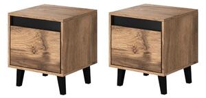 SADA 2x Nočný stolík NORD 45x40 cm dub wotan/antracit