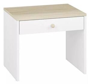 Nočný stolík BUBO 58x69 cm biela/svetlý buk