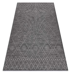 Šnúrkový koberec SIZAL PATIO 3077 Boho, plocho tkaný, čierny
