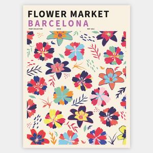 Plagát Flower Market Barcelona
