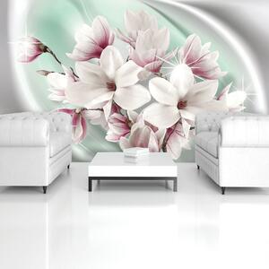 Fototapeta - Biele a ružové kvety (152,5x104 cm)