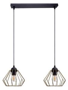Luster na lanku CEED GOLD 2xE27/60W/230V čierna/zlatá