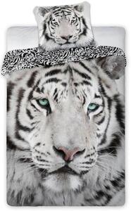Krásna obojstranná posteľná obliečky s motívom tigra Sivá