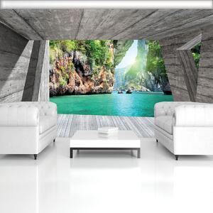 Fototapeta - Pohľad na vodopád - príroda (152,5x104 cm)