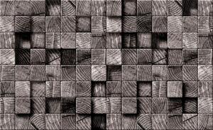 Fototapeta - Šedé drevené kocky (152,5x104 cm)