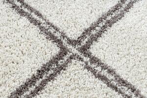 Okrúhly koberec BERBER ASILA, krémovo - hnedý, strapce, Maroko Shaggy