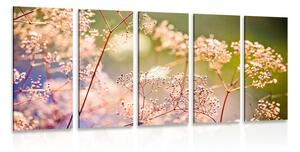 5-dielny obraz zátišie z kvetov