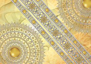 Fototapeta - Mandala v zlate - uhlopriečne (152,5x104 cm)