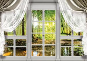 Fototapeta - Pohľad na lesné okno (152,5x104 cm)