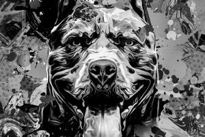 Obraz ilustrácia psa v čiernobielom prevedení