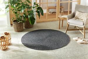 NORTHRUGS - Hanse Home koberce Kusový koberec Braided 105550 Dark Grey kruh – na von aj na doma - 150x150 (priemer) kruh cm
