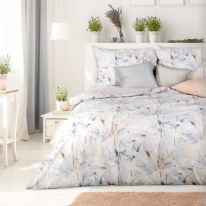 Luxusné bavlnené posteľné obliečky s motívom rastlín Sivá