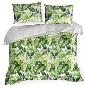Bavlnené posteľné obliečky s exotickým motívom zelenej farby Zelená