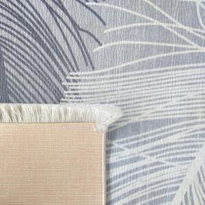 Protišmykový koberec s motívom pierok Sivá Šírka: 160 cm | Dĺžka: 220 cm