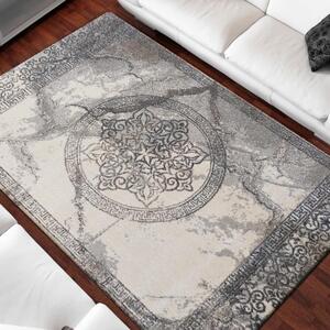 Sivý koberec so vzorom mandaly Sivá Šírka: 80 cm | Dĺžka: 150 cm